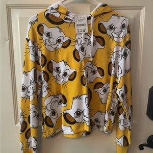 Yellow Lion Print Hoodie